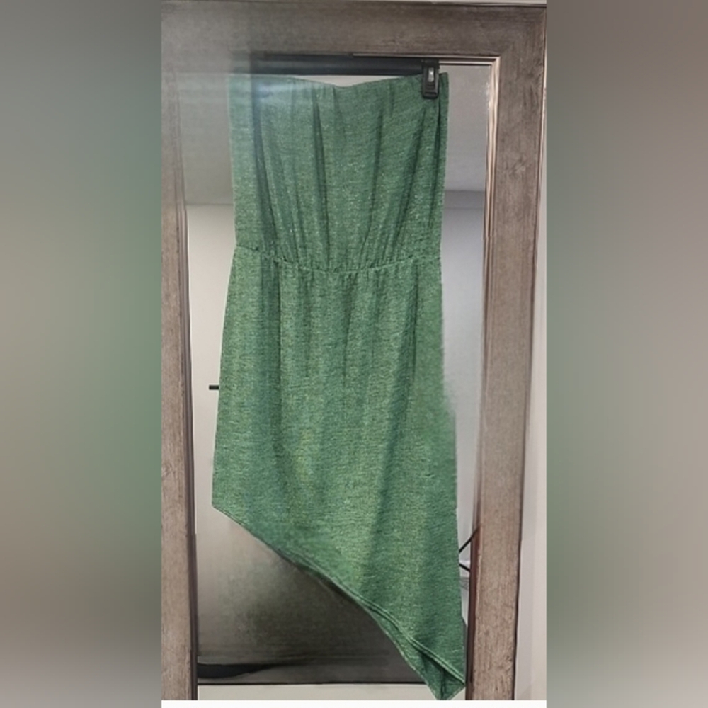 DREW Shimmering Green Tubetop Dress